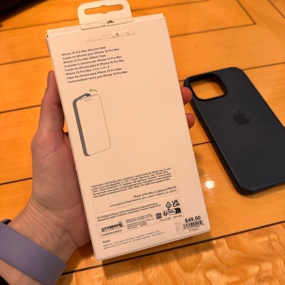 APPLE iphone 15 promax phone case official silicone case storm blue w box - Picture 13 of 14